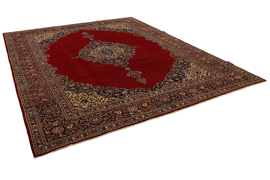 Kashan Persian Carpet 394x306 - Picture 1