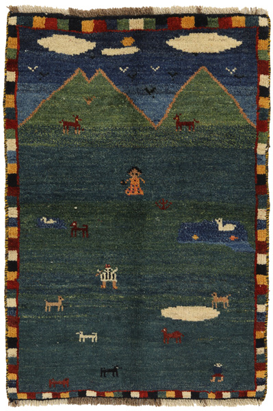 Gabbeh - Qashqai Persian Carpet 112x77