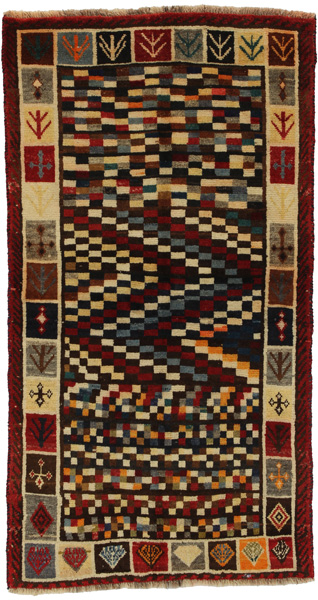 Gabbeh - Bakhtiari Persian Carpet 193x105