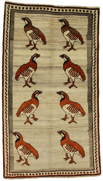 Gabbeh - Qashqai Persian Carpet 209x118