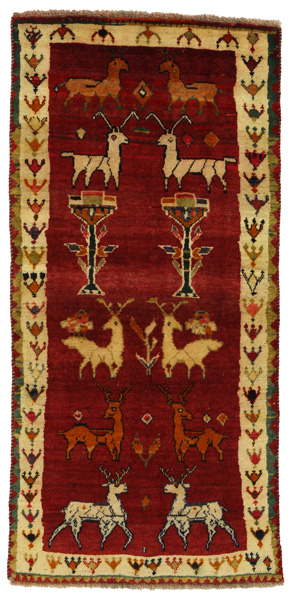 Gabbeh - Qashqai Persian Carpet 190x90