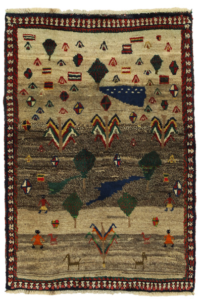 Gabbeh - Qashqai Persian Carpet 132x87