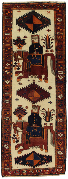 Bakhtiari - Gabbeh Persian Carpet 344x127